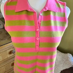 Jones New York Pink and Green Striped Knit